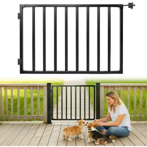 Avalution Deck Fence Gate Outdoor,32" H x 48" W, Metal Fence Gate Kit,Heavy Duty Outdoor Gates with Hinges and Latch,Anti-Rust Deck Gates for Decks,Patio,Garden,Yard,Residential Fences