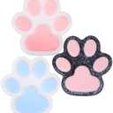 3pcs Big 5.5in Thin Squishy Cat Paw Squeeze Toys,Cute Kawaii Squishies,Cat Paw Fur Ball,Jelly Kitty Paw Squishy Funny for Adults Kids (3pcs Black+Pink+Blue Big 5.5in Thin)