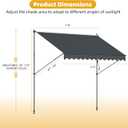 Manual Retractable Awning, Outdoor Sunshade Shelter Angle & Height Adjustable,Suitable for Patios,Windows and Backyards(Grey, 118'118')