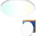 Allsmartlife LED Flush Mount Ceiling Light Fixture 1-Pack, 18 inch 36W 4650lm Flat Ceiling Light, 3000K/4000K/6500K, Round Ceiling Light Fixture for Bedroom, Living Room, Kitchen (White)
