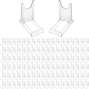 Zonon 20 Pcs Acrylic Adjustable Plate Stands For Display Plastic Stand Holders Picture Plate Holders Clear Mini Easels Stands to Display Pictures for Home Office Supplies Festival Party Decoration