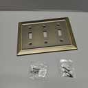 Metal Wall Plate for Electrical Outlets, Decorative Antique Brass Switch Plates Outlet Cover, Light Switch Cover Plate, 3-Gang Wall Plates (Triple Toggle, 1 Pack)