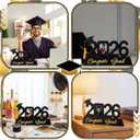 Leinuosen Congrats Grad Frame 2026 Graduation Gifts Black Wooden Standing Frame with Tassel Holder for 2.5 * 3.5" Photo Graduation Party Decorations Table Centerpieces for College Senior High School