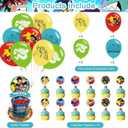 Arcade Warriors Party Decorations,Warriors Birthday Party Supplies Includes Banner- Cake Topper - 24 Cupcake Toppers - 18 Balloons