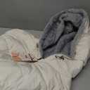 Women's Puffer Coat Winter Long Quilted Jacket Zip Up Fleece Lined Down Jacket Windproof Warm Thicken Hooded Parka Coat (XX-Large, Beige)