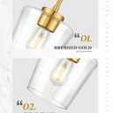 2-Pack Pendant Lights Kitchen Island, 8" Brushed Gold Hanging Lights Fixtures with Clear Glass Shade, Modern Kitchen Pendant Lighting Over Island for Dining Room, AD-22004-1P2L-GD-C, 7.8"