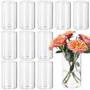 SUPMIND 12pcs Clear Cylinder Vases for Centerpieces, Glass Flower Vases for Wedding Decorations and Home Decor, 6 Inch Glass Hurricane Candle Holder for Table Shelf