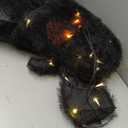 3.5FT Black Cat Halloween Decor, Flashing Eyes Scary Halloween Cat Decor with Witch Hat, Light-Up Black Cat with 125 LED for Outdoor Indoor Yard Porch Lawn Garden