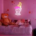2 x Moonlit Elephant Neon Sign for Wall Decor, Cute Dimmable Animal Neon Lights for Kids' Room or Bedroom, USB Powered LED Sign Christmas, Birthday, and Party Gift for Kids(16.5"x9.3")