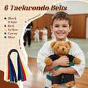 Civaner Taekwondo Uniform Outfit Bear Clothes with Belts, Bear Not Included, Fit 12-16 in, Clothes for Taekwondo Uniform Stuffed Animal Clothing for Birthday Gift Party (Black)