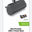Mini Portable USB-C Power Bank 2 Phone Charges 5000 mAh