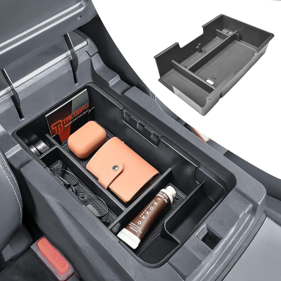 TACORBO Center Console Tray Compatible with Nissan Murano 2017-2022 2023 2024 Accessories, Armrest Secondary Storage Box, Murano 2022 2023 2024 Interior Insert Tray, Black Trim