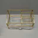 Golden Glass Box Vanity Tray Glass Case Makeup Display Organizer on Dresser, Multifunctional Cosmetic Storage for Palette Lipstick Makeup Brushes Skincare Perfumes Bathroom Accessories