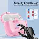 for AirPods Pro 3 Clear Case 2025 with Secure Lock, Soft TPU Transparent Case Cover for Apple AirPods Pro 3rd Generation with Phone Stand & Cleaning Kit for Women Men with Keychain,Clear Pink