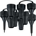 Winsyison 3 Sets Air Pump Nozzles Replacement, Plastic Inflatable Nozzles, 3 Sizes Air Pump Attachments for Inflatable Bed Mattress Pool Floats- Black