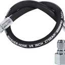 YAMATIC Pressure Washer Whip Hose with Swivel Steel Connector, 3/8 Whip Line for Pressure Washer, 3FT Jumper Hose with 3/8" Inch Quick Connect Plug
