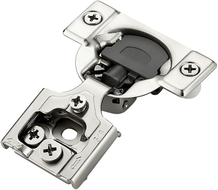 20 Pack 10 Pairs 3/8 Inch Overlay Soft Close Hinges for Kitchen Cabinet - Satin Nickel Hidden Stainless Steel Concealed Self Closing