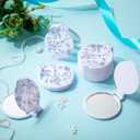 12 Pcs Blue Floral Mini Compact Mirrors Bulk Small Pocket Bridesmaid Mirrors for Bridal Shower Party Favors Purse Travel Makeup Folding Glass Gift for Women Wedding Guest Birthday
