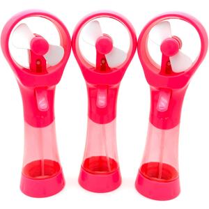 Outdoor Personal Water Misting Fan Handheld Battery Operated Cooling Fans Portable Mist Spray Fan for Sports Travel Beach (Pink)