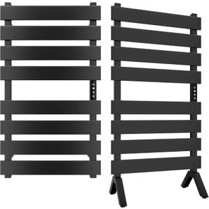 Poloma Freestanding Heated Towel Racks for Bathroom, Towel Warmer Rack, Towel Dryer, Matt Black. CSA Certified