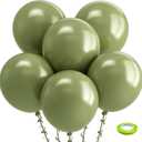 Bezente Sage Green Balloons 18 Inch - 30 Pack Large Thick Green Balloons Big Round Olive Green Latex Balloons for Birthday Bridal Shower Wedding Graduation Anniversary Safari Jungle Party Decorations (11-green-p104)
