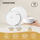 KINGSTONE 18-Piece Bone China Dinnerware Sets, White