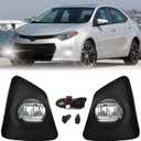 LED Fog Lights Compatible With 2014 2015 2016 Toyota Corolla S SE with Clear Lens Bumper Lamps Replacement Included Wiring Harness Kit Switch