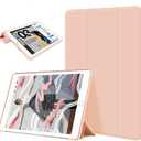 Case for iPad (A16) 11th Generation 11 Inch 2025, iPad 10th Generation 10.9 inch 2022, Slim Silicone Trifold Stand Case, Auto Sleep/Wake, Portable Soft Cute Smart Folio Protective Cover (Pink)