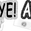 Aye 2p Badge Reel Retractable ID Clip Badge Reel Holder Funny Cute Acrylic Badge Accessories for Unique Nurse Office Worker Teacher Students Woman Men