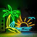 Tropic Neon Sign for Wall Decor Dimmable Coconut Tree Led Light Signs Summer Beach Neon Signs for Hawaii Shop Neon Light for Bar Bedroom Cafe Tiki Bar Party Decoration