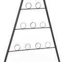 Metal Xmas Christmas Tabletop Ornament Christmas Tree Shaped Display Stand Holder Black Ornament Display Stand for Balls Decorations