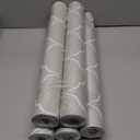 Pack Of 5 Fisoon Gray and White Wallpaper Trellis Contact Paper 17.3"x393.7" Modern Geometric Peel and Stick Wallpaper for Kitchen Cabinets and Drawer Lining