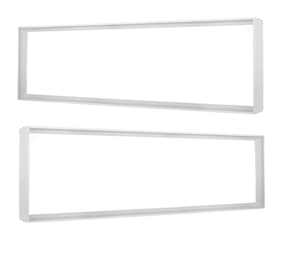 Zevnico 4x1FT Surface Mount Kit, 2 Set Aluminium Surface Mounting Bracket Kit, 4' by 1' Ceiling Mount Frame, for 48"x12" LED Flat Panel Light, Drop Ceiling Troffer Light Fixtures (Pack of 2)