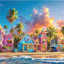 Puzzles for Adults 1000 Pieces,Romantic Beach Jigsaw Puzzle with 1:1 HD Poster, Perfect Interlocking No Dust, Stress Relief Ideal Gift for Family Games
