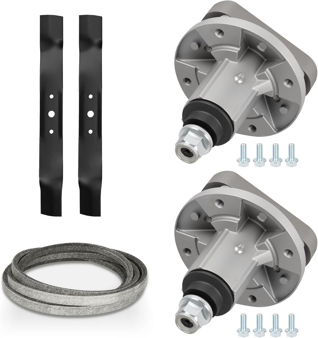 42 Inch Deck Rebuild Kit Fit for John Deere L100 L105 L107 L108 L110 L111 L118, with 2 Spindles GY20050 GY20785, 2 Blades GX20433 GX20249 GY20567 M128485, 1 Belt GX20072 GY20570