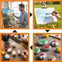 3 x Gouache Paint Brushes, 12pcs Face Paint Brush Fine Paint-Brushes for Detail Professional Artist Model Paint-Brush Paintbrushes for Acrylic Watercolor Gouache Oil and Hobby Painting Craft Base Coating