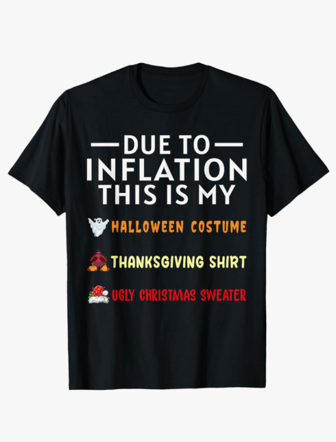 Due to Inflation This is My Funny Halloween Costume T-Shirt, Large