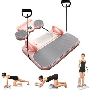 Pilates Board5in1 Multifunctional Pilates EquipmentMulti-Purpose Foldable Pilates Reformer Board for Home Portable Pilates Machine (Pink)