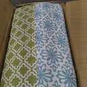 Lush Decor Bohemian Stripe Reversible Cotton Quilt Set, 3 Piece Set, Full/ Queen, Blue & Green - Striped Bedding Set - Blue Quilts Queen Size - Boho Decor