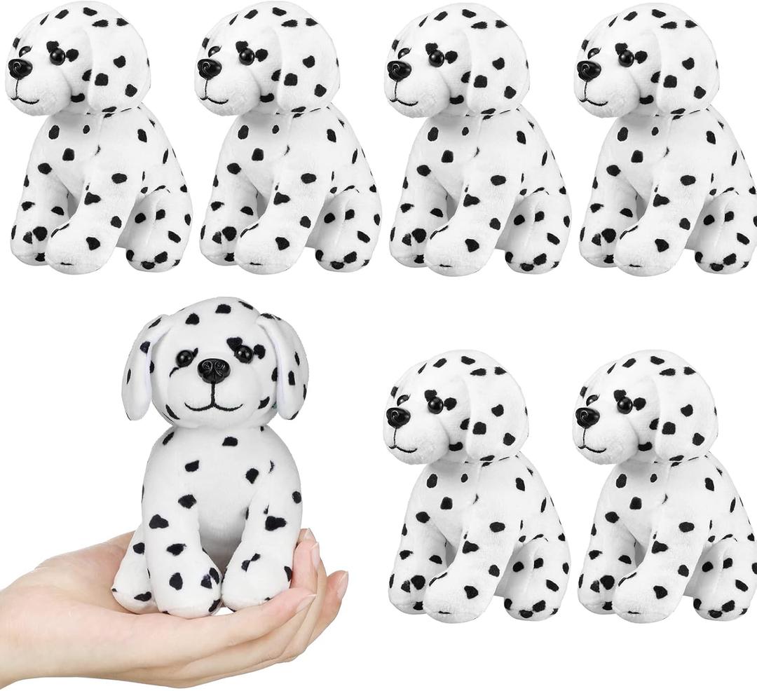 6 Pcs Dalmatians Dog Stuffed Toys Plush Spotted Dog Realistic Stuffed Puppy Soft Dalmatian Party Favors for Halloween Carnival Prize Gift Birthday Baby Shower Decorations, 5.7 Inch(Cute Style)