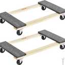 VEVOR Hardwood Furniture Moving Dolly, 30 in. x 18 in. 4 x 3 PP Swivel Casters, Heavy Duty Wooden Mover Dollies, Moving Cart with Wheels for Heavy Furniture, 1000 lbs. Capacity, 2 Pack