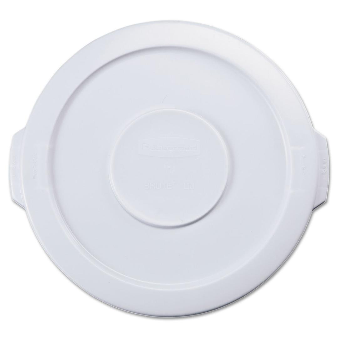 Rubbermaid Commercial Products BRUTE Heavy-Duty Round Trash/Garbage Lid, 10-Gallon, White, Outdoor Waste Container for Home/Garage/Mall/Office/Stadium/Bathroom