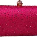 Boutique De FGG Crystal Clutch Purse for Women Formal Evening Bags Party Rhinestone Clutch Bag Wedding Prom Handbags,Mini (Fuch)