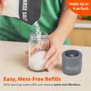 IMUSA Salt and Pepper Grinder Set  2-Pack Manual Salt Grinder & Pepper Mill with Adjustable Ceramic Grinder for Coarse to Fine Spices, 4oz, Refillable Glass Base, Easy-Grip Salt & Pepper Set (Gray)