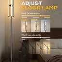 Modern LED Dimmable Floor Lamp, Black Tall Standing Lamp for Living Room Bedroom with 3 Rotatable Lamp Bars, 70'' Bright Stepless Dimmable LED Tree Floor Light Remote Control