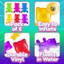 Bedwina 24" Inflatable Gummy Bears (Pack of 6) Huge Blow Up Pool Toys, Fun Photo Booth Props and Big Gummy Bear Decorations for Kids Birthday Parties and Themed Candy Land Party Decor Supplies
