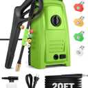 2025 New 4500PSI Electric Pressure Washer, Small Potable Power Washer with 20FT Pressure Hose, 4 Nozzle Set, Powerwashers for Home/Cars/Fences/Windows, Green