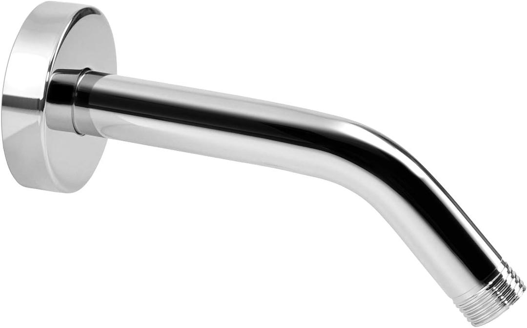 NearMoon Shower Arm with Flange, Made of 304 Stainless Steel Shower Extension Extender Pipe, Wall-Mounted for Fixed Bathroom Showerhead, Never Rust (6 Inch, Chrome Finish)