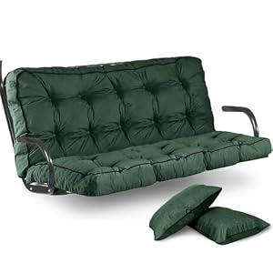 Yehotty Outdoor Swing Cushions Waterproof, Thicken Porch Swing Cushion Replacement, 70 Inch Bench Seat Cushions for Garden Furniture Pad (Green, 40X70 inch)