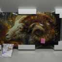 LMSDYSHU Tempered Glass Backsplash for Kitchen, Twelve Zodiac Signs, Aries, Frameless, Stove Backsplash Protector for Wall,Easy to Clean, Home Decor (30"x16")